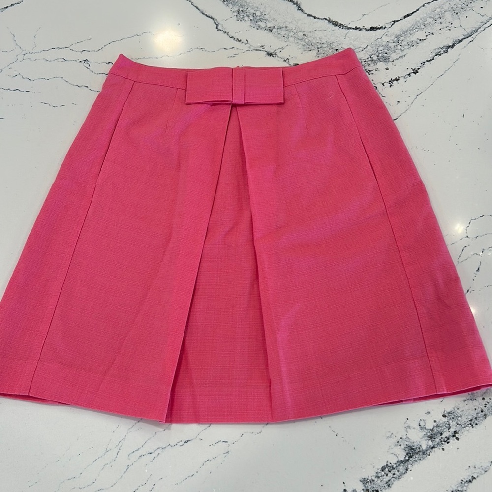 Boden 100% Cotton A Line Lined Skirt w/ Bow Detail and Side Pockets sz.4